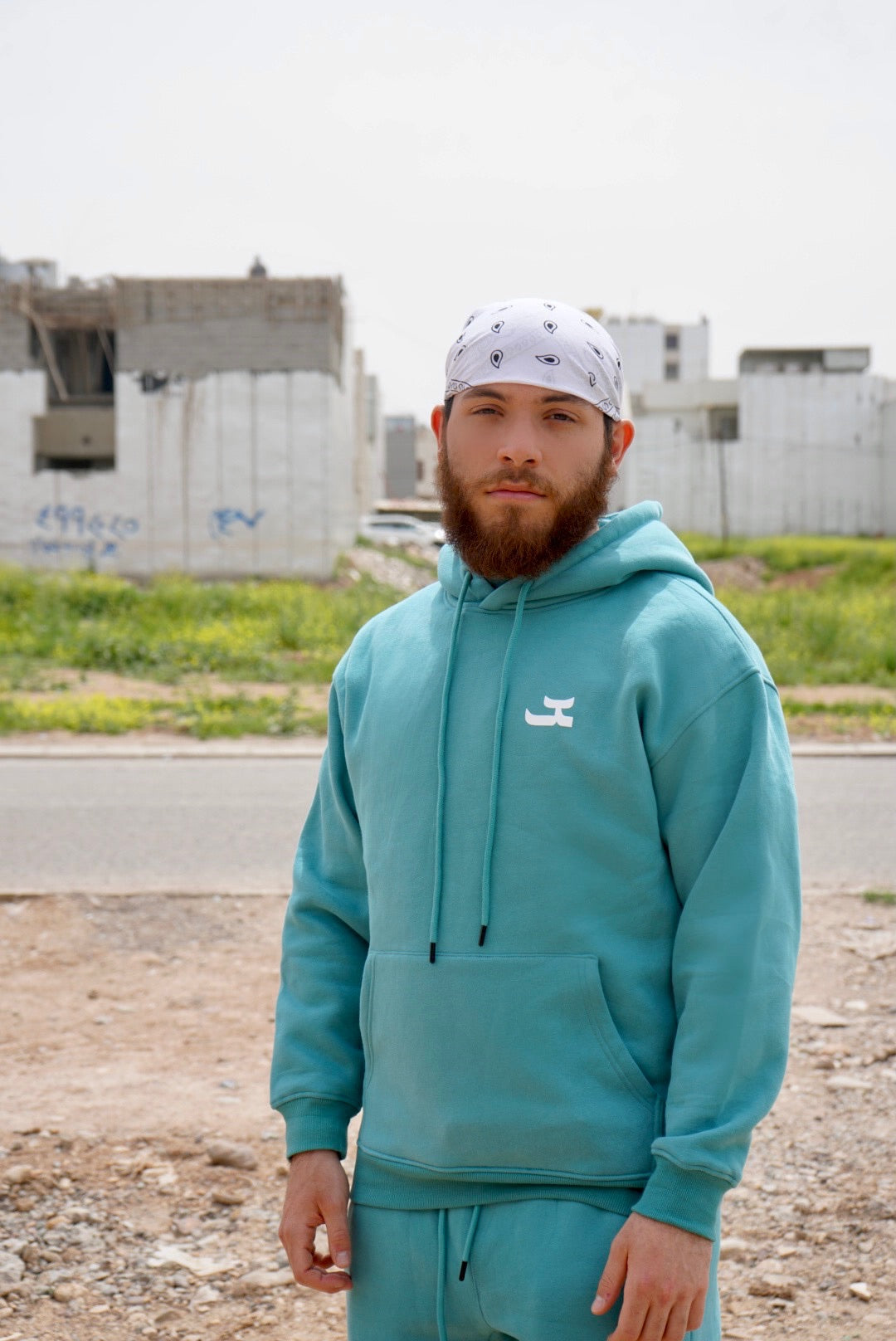 ASSYRIAN CLOTHING BRAND SHLAMA APPAREL COLLECTION TLATHA (3) HOODIE IN TEAL